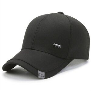 Black Unisex Casual Baseball Cap Adjustable Sport Hat Fashion Gift, Men & Women